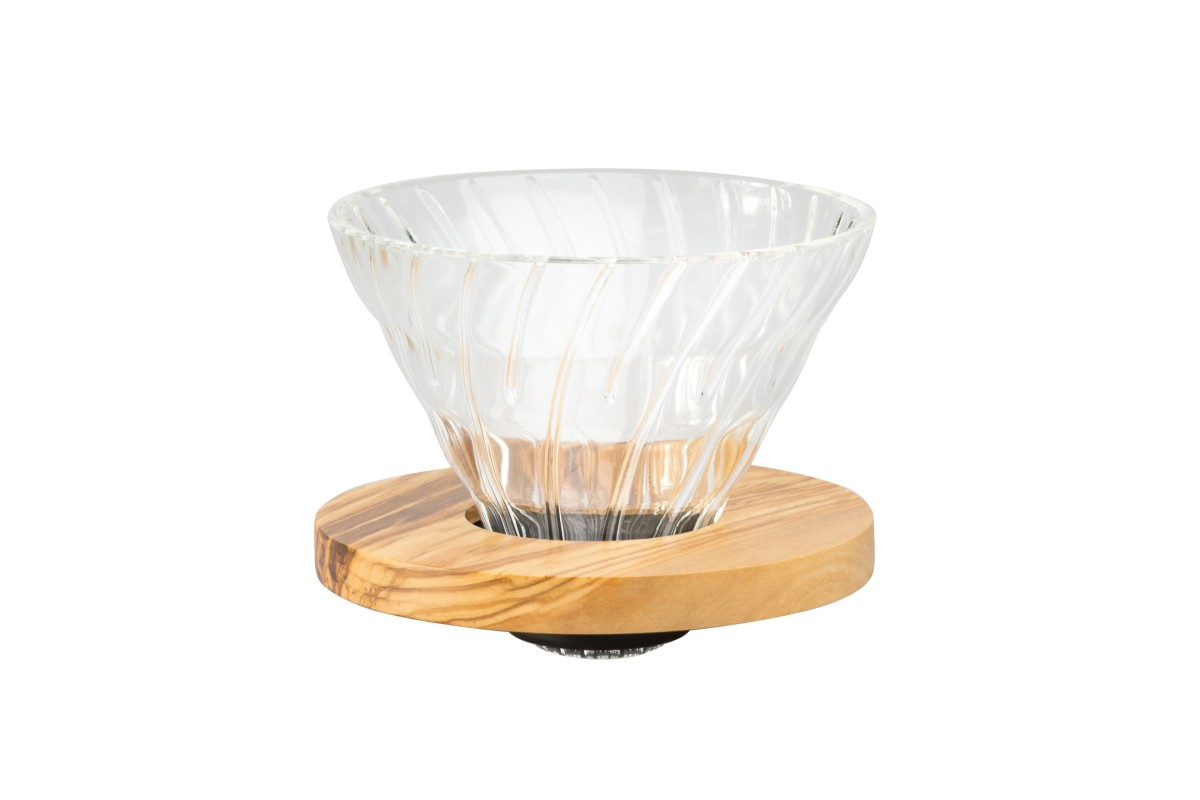 Hario V60 Olive Wood Glass Dripper 