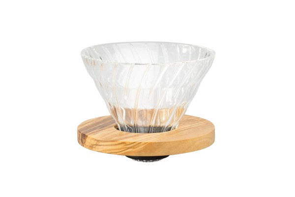 Hario V60 Olive Wood Glass Dripper 