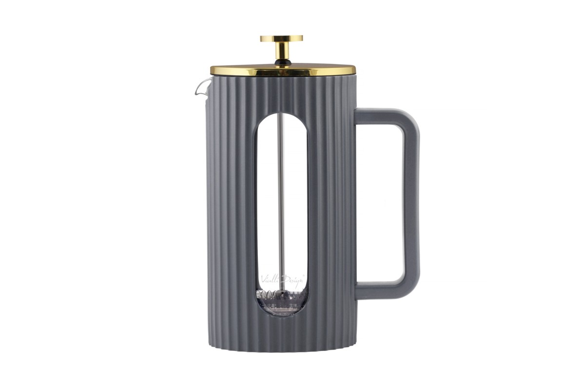 Vialli Design - Livio French Press Grey / Gold 1l 